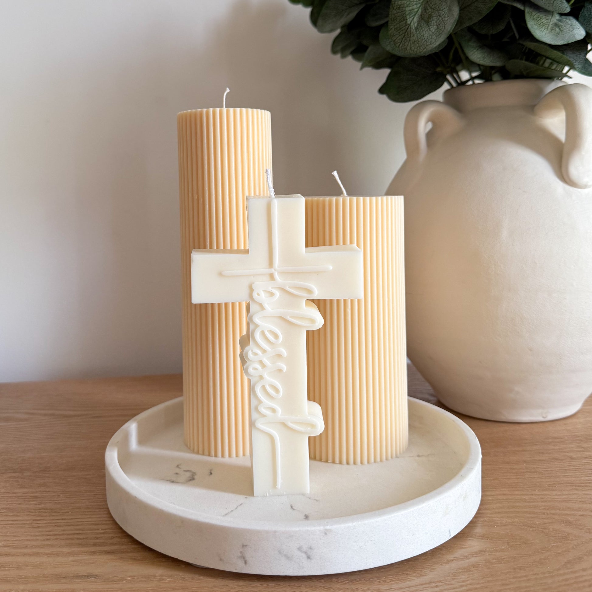 Cross Blessed Decorative Candle