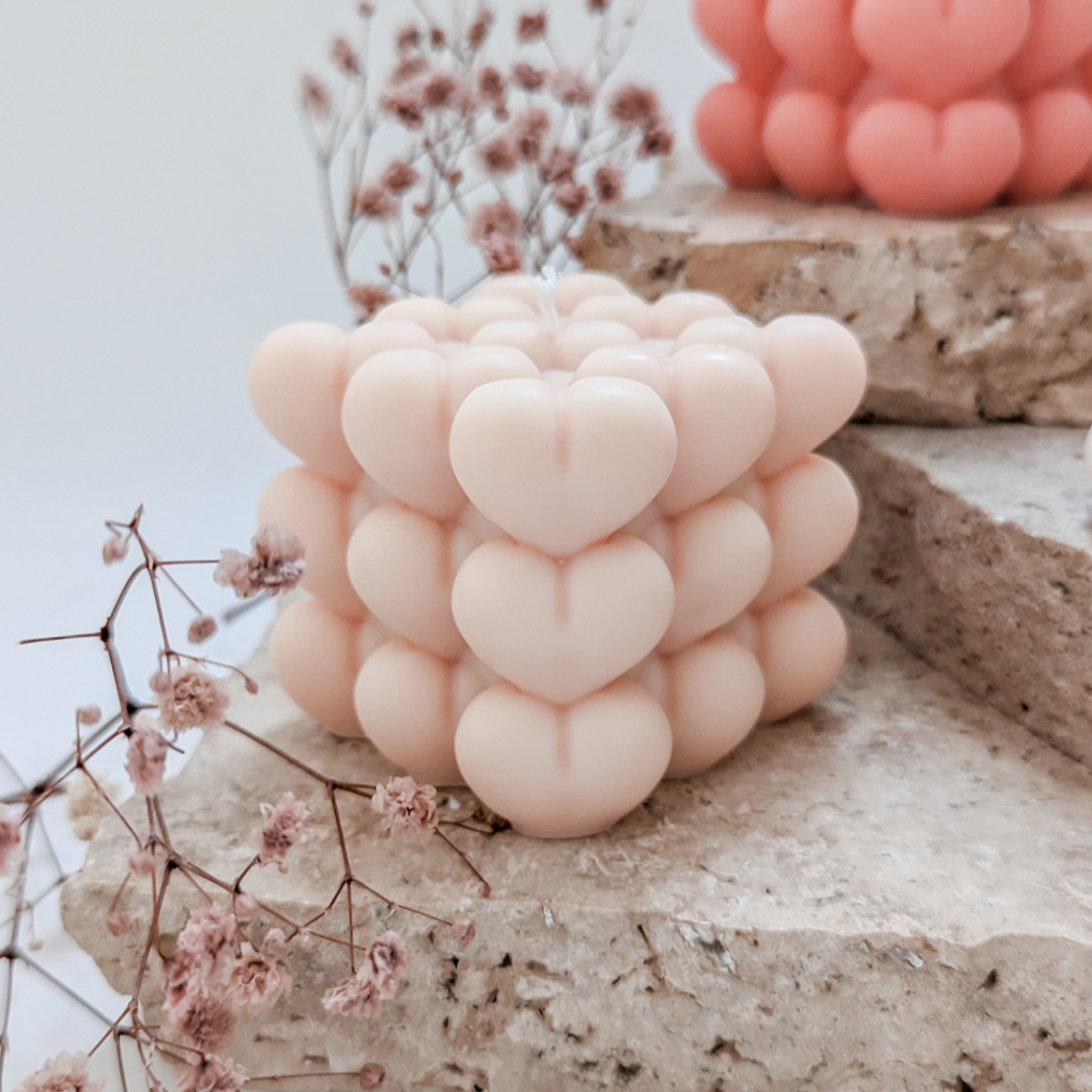 Heart Bubble Decorative Candle