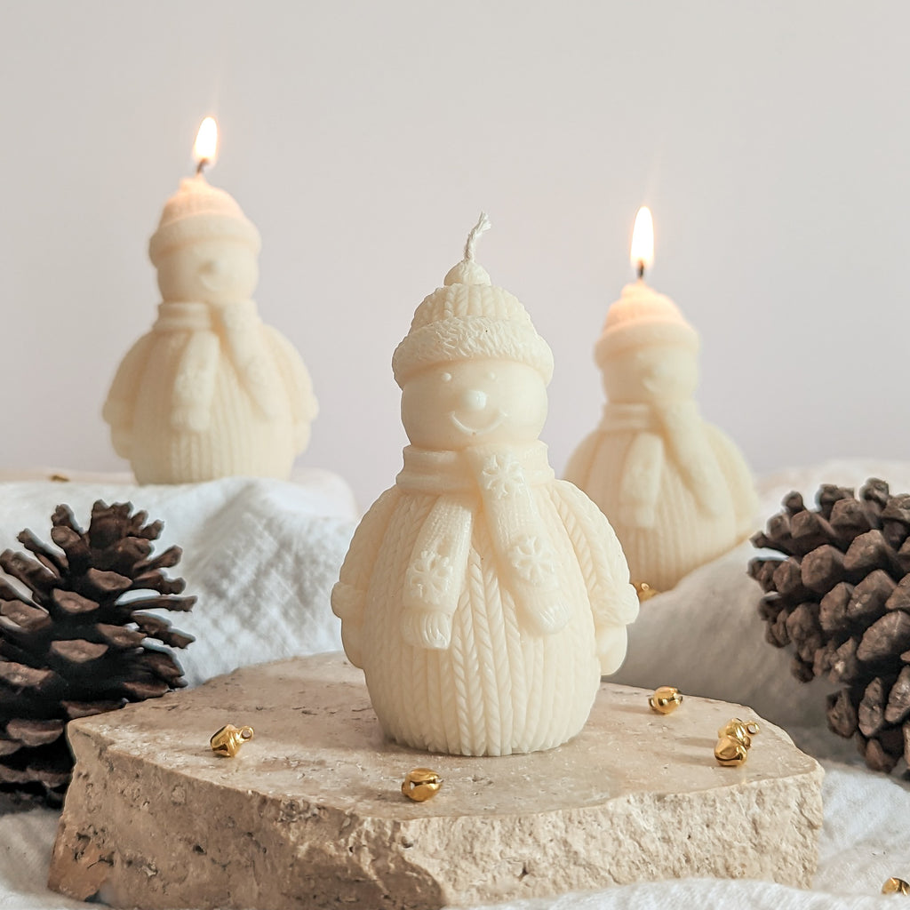 Christmas Snowman Decorative Candle