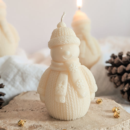 Christmas Snowman Decorative Candle