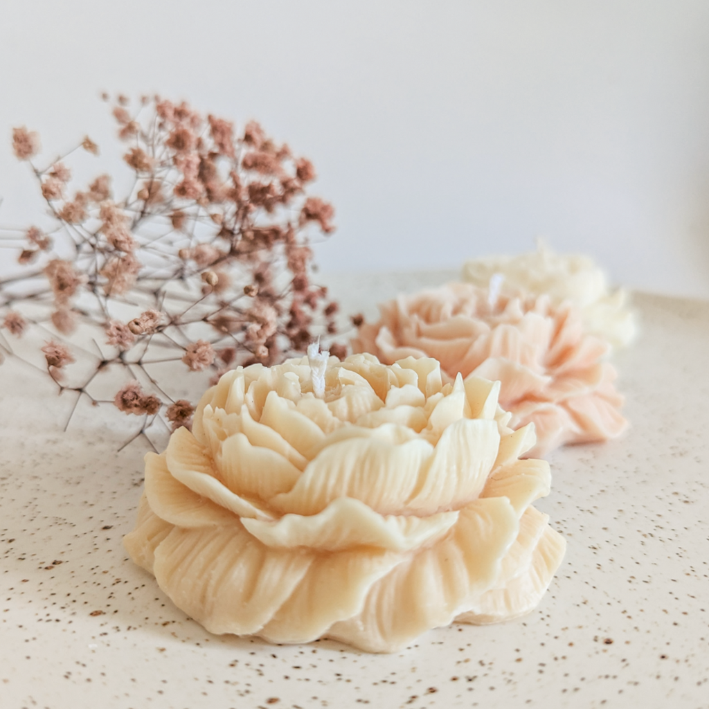 Peony Flower Candle